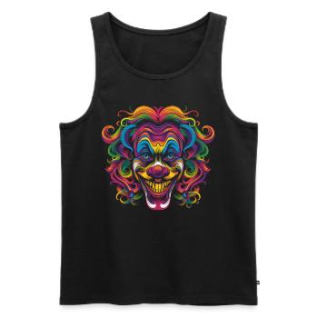 Clowncore, Esthétique, Coloré, Cirque, Clown, Effrayant - Débardeur bio Premium Homme - noir - Devant - Michal (187cm)