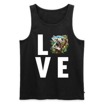 Koalas Koala - Débardeur bio Premium Homme - noir - Devant - AI Model Male 178 light (178cm)