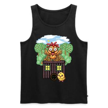 Hühner Huhn Bauwagen Garten Hühnerstall - Männer Premium Bio Tank Top - Schwarz - Vorne - Michal (187cm)