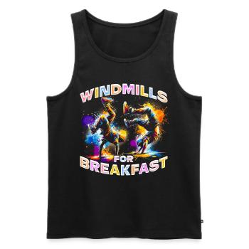 Breakdance Windmills for breakfast - Men's Premium Organic Tank Top - black - Front - AI Model Male 178 light (178cm)