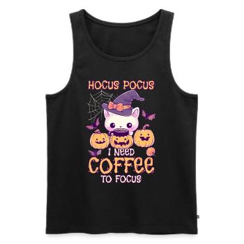 Hocus Pocus Coffee Halloween Funny Gift - Men's Premium Organic Tank Top - black - Front - AI Model Male 178 light (178cm)