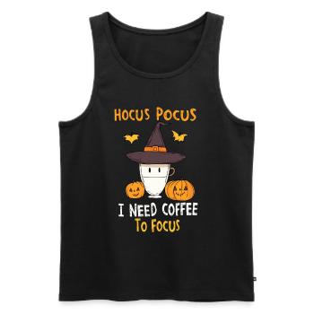 Hocus Pocus Café Sorcière Mignon Drôle - Débardeur bio Premium Homme - noir - Devant - Michal (187cm)