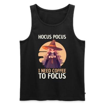 Hocus Pocus Café Sorcière Mignon Drôle - Débardeur bio Premium Homme - noir - Devant - Michal (187cm)