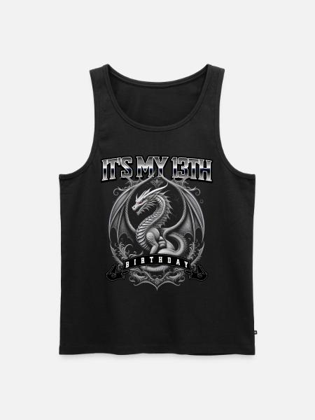Dragon 13th Birthday Dragon - Men's Premium Organic Tank Top - black
