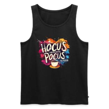 Buntes Hocus Pocus Kaffee Design Lustig - Männer Premium Bio Tank Top - Schwarz - Vorne - AI Model Male 178 light (178cm)