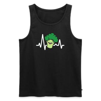 Rythme cardiaque ECG de brocoli - Débardeur bio Premium Homme - noir - Devant - AI Model Male 178 light (178cm)