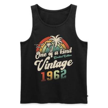 Vintage 1962 Geburtstag Palmen - Männer Premium Bio Tank Top - Schwarz - Vorne - Michal (187cm)