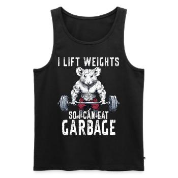 Opossum Haltérophilie Entraînement Gym Cadeau - Débardeur bio Premium Homme - noir - Devant - Michal (187cm)