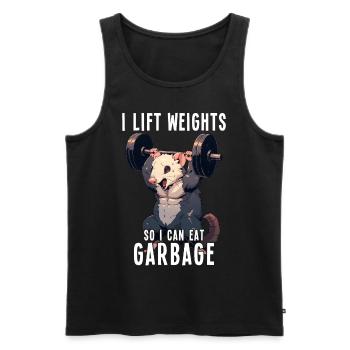 Opossum Gym Cadeau d’entraînement d’haltérophilie - Débardeur bio Premium Homme - noir - Devant - Michal (187cm)