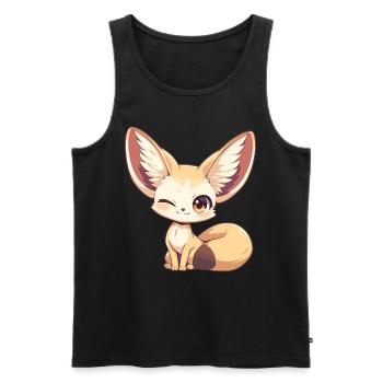 Fennec Fox Fenneks Fennek - Männer Premium Bio Tank Top - Schwarz - Vorne - AI Model Male 178 light (178cm)