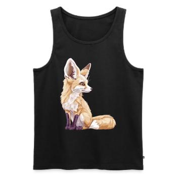Fennec Fox Fenneks Fennek - Männer Premium Bio Tank Top - Schwarz - Vorne - AI Model Male 178 light (178cm)