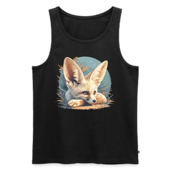 Fennec Fox Fenneks Fennek - Männer Premium Bio Tank Top - Schwarz - Vorne - AI Model Male 178 light (178cm)