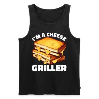 Grilled Cheese Grilled Cheese Foodie Cheese Sandwich - Débardeur bio Premium Homme - noir - Devant - AI Model Male 178 light (178cm)