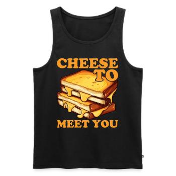 Grilled Cheese Grilled Cheese Foodie Cheese Sandwich - Débardeur bio Premium Homme - noir - Devant - AI Model Male 178 light (178cm)