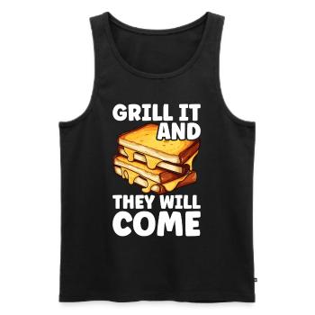 Grilled Cheese Grilled Cheese Foodie Cheese Sandwich - Débardeur bio Premium Homme - noir - Devant - AI Model Male 178 light (178cm)