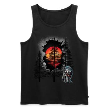 Wolf Wölfe mystisch Wald Waldtiere Märchen - Männer Premium Bio Tank Top - Schwarz - Vorne - AI Model Male 178 light (178cm)