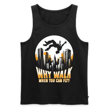 Parkour Parkour Runner Why walk when you can fly? - Men's Premium Organic Tank Top - black - Front - Michal (187cm)