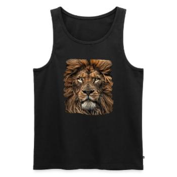 Lion Löwen Löwe - Männer Premium Bio Tank Top - Schwarz - Vorne - AI Model Male 178 light (178cm)