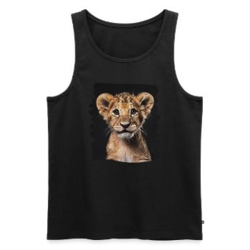 Lion Löwen Löwe - Männer Premium Bio Tank Top - Schwarz - Vorne - AI Model Male 178 light (178cm)