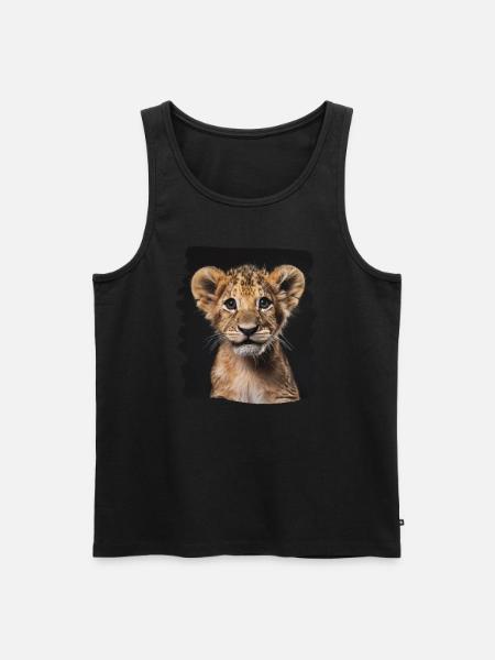 Lion Löwen Löwe - Männer Premium Bio Tank Top - Schwarz