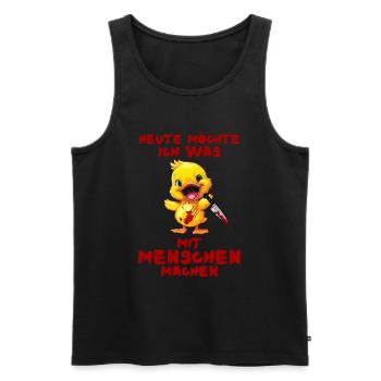 Making with people today - duck with knife - Men's Premium Organic Tank Top - black - Front - Michal (187cm)
