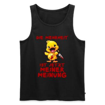 La majorité de mon avis Canard au couteau Halloween - Débardeur bio Premium Homme - noir - Devant - Michal (187cm)