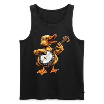 Ducks Farm Animal Farmer Joueur de banjo Bluegrass - Débardeur bio Premium Homme - noir - Devant - Michal (187cm)