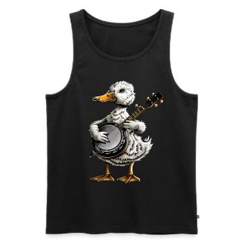 Ducks Farm Animal Farmer Joueur de banjo Bluegrass - Débardeur bio Premium Homme - noir - Devant - Michal (187cm)