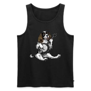 Anglais Springer Spaniel Chien Bluegrass Banjo Spie - Débardeur bio Premium Homme - noir - Devant - Michal (187cm)