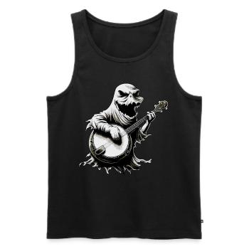 Gespenst Halloween Gespenstische Bluegrass Banjo S - Männer Premium Bio Tank Top - Schwarz - Vorne - Michal (187cm)