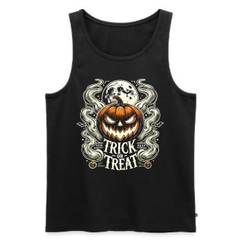 Spooky Night - La citrouille d’Halloween parfaite - Débardeur bio Premium Homme - noir - Devant - Michal (187cm)