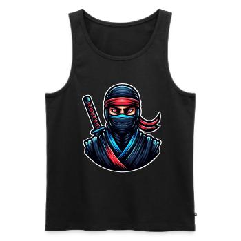 Ninja - Männer Premium Bio Tank Top - Schwarz - Vorne - AI Model Male 178 light (178cm)