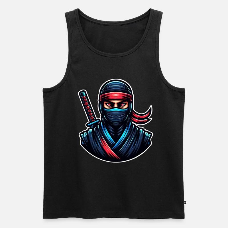 Ninja - Männer Premium Bio Tank Top - Schwarz