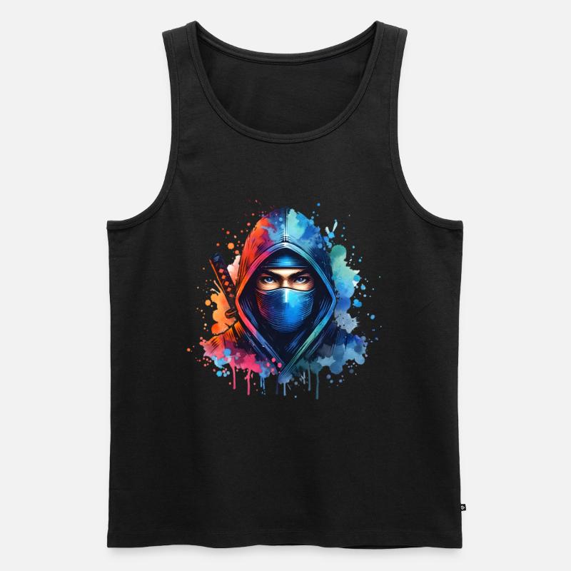 Ninja - Männer Premium Bio Tank Top - Schwarz