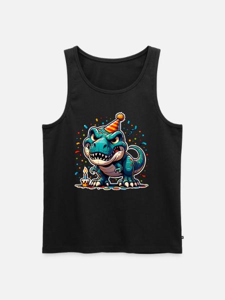 T Rex Anniversaire Dinosaure - Débardeur bio Premium Homme - noir
