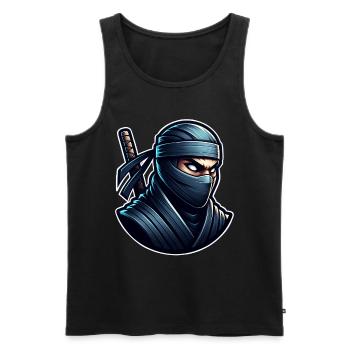 Ninja - Männer Premium Bio Tank Top - Schwarz - Vorne - Michal (187cm)