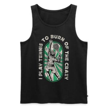 Funny Tennis Player Racket I Play - Men's Premium Organic Tank Top - black - Front - Michal (187cm)
