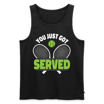 Funny Tennis Player Racket Friends - Men's Premium Organic Tank Top - black - Front - Michal (187cm)