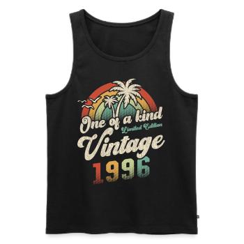 Vintage 1996 Birthday Palm Trees - Men's Premium Organic Tank Top - black - Front - AI Model Male 178 light (178cm)