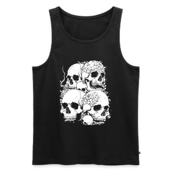Collage de crâne Halloween Totenkopf - Débardeur bio Premium Homme - noir - Devant - AI Model Male 178 light (178cm)