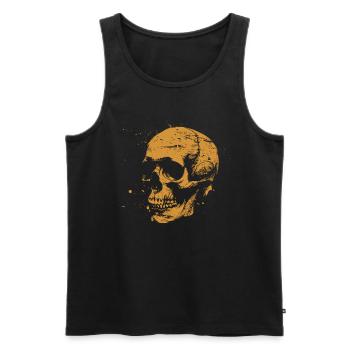 Crâne Halloween Vintage Look - Crâne Squelette - Débardeur bio Premium Homme - noir - Devant - Michal (187cm)