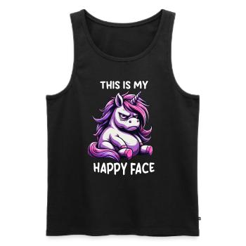 This Is My Happy Face - Männer Premium Bio Tank Top - Schwarz - Vorne - Michal (187cm)