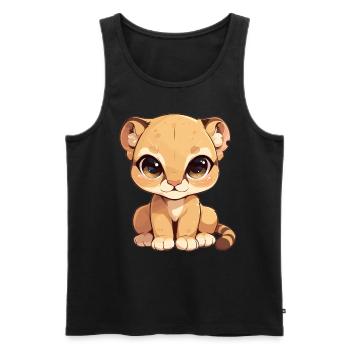 Cougar Mountain Lion Mountain Lion - Débardeur bio Premium Homme - noir - Devant - AI Model Male 178 light (178cm)