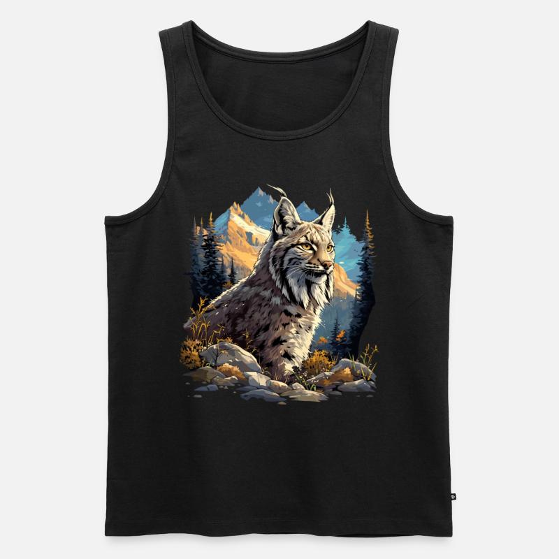 Lynx Luchse Luchs - Männer Premium Bio Tank Top - Schwarz