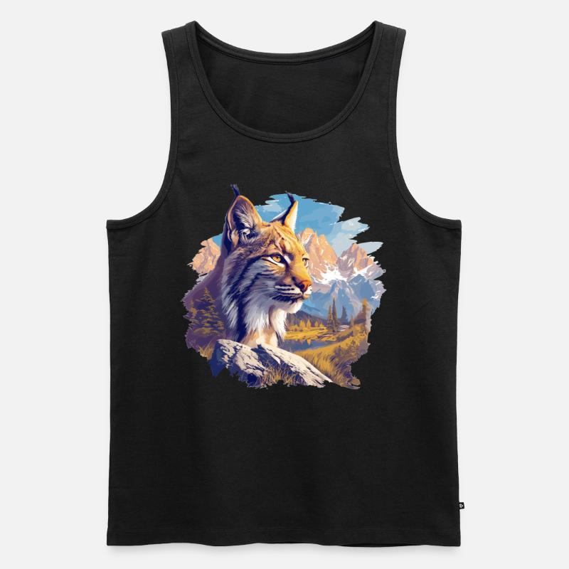Lynx Luchse Luchs - Männer Premium Bio Tank Top - Schwarz