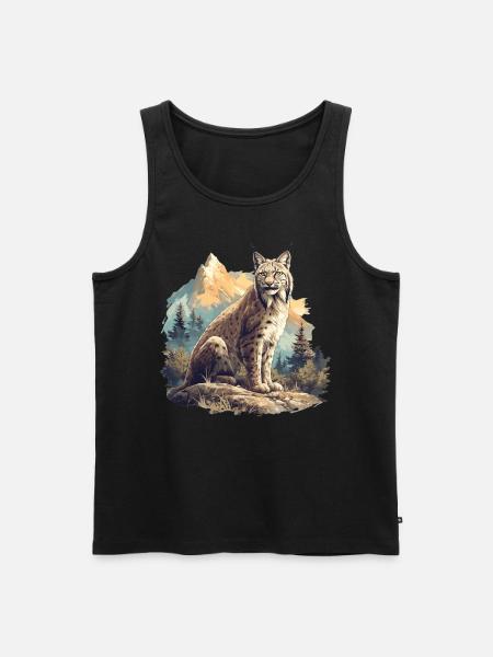 Lynx Luchse Luchs - Männer Premium Bio Tank Top - Schwarz