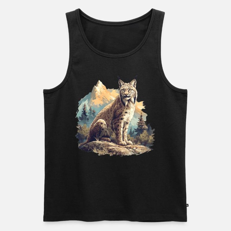 Lynx Luchse Luchs - Männer Premium Bio Tank Top - Schwarz