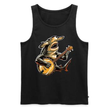 Hammerhai Meerestier Bluegrass Banjospieler - Männer Premium Bio Tank Top - Schwarz - Vorne - AI Model Male 178 light (178cm)