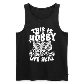 Stricken Häkeln - Männer Premium Bio Tank Top - Schwarz - Vorne - AI Model Male 178 light (178cm)