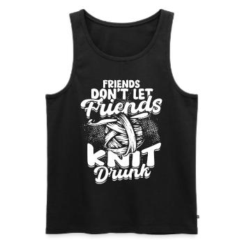 Stricken Häkeln - Männer Premium Bio Tank Top - Schwarz - Vorne - AI Model Male 178 light (178cm)